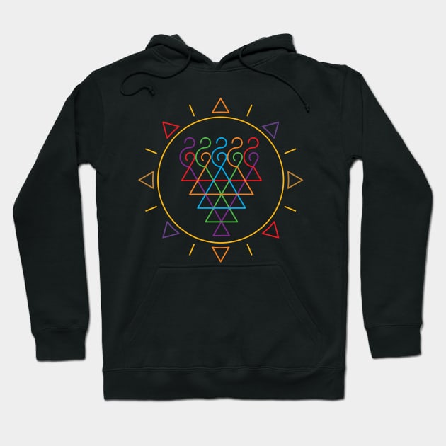 Indian Symbol of Knowledge and Wisdom at the Center Surrounded with a Sun as a representation of an eternal energy. Hoodie by GeeTee